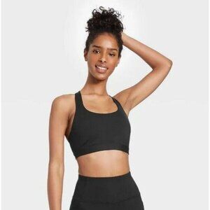 Nwt Women's Medium Support T-Back Bra - All in Motion - Black, Sz XS